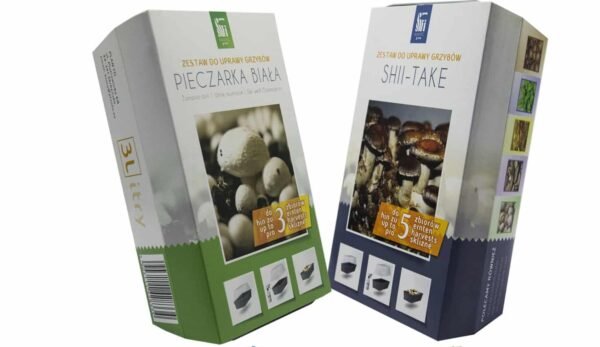 White champignons and Shiitake set – 2 Ready-made packages for growing at home