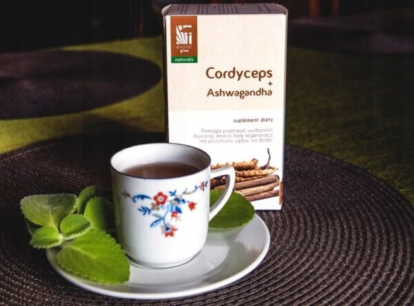 Tea with Ashwagandha and Cordyceps mushrooms