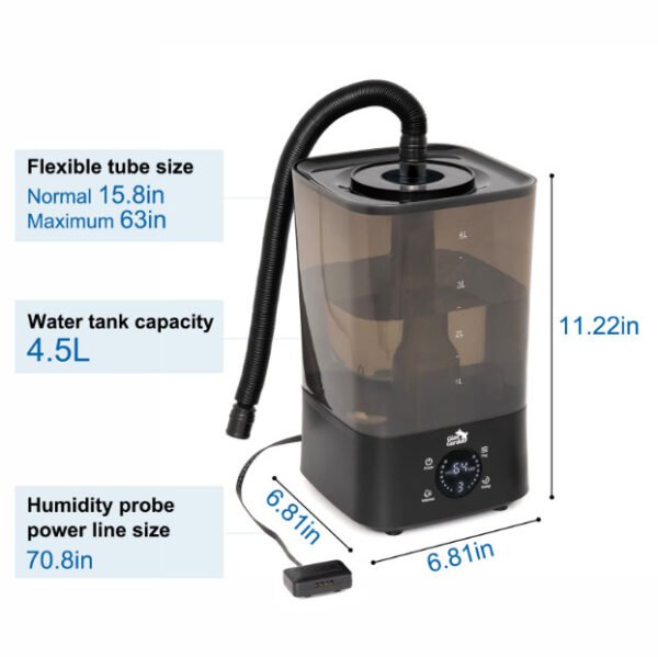 Mushroom Digital Fogger Tank 4.5L Humidity sensor, Humidifying, Watering