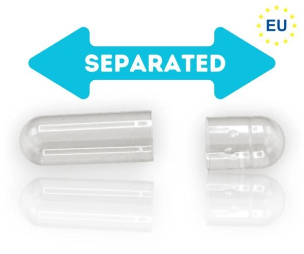 Empty separated gelatin capsules