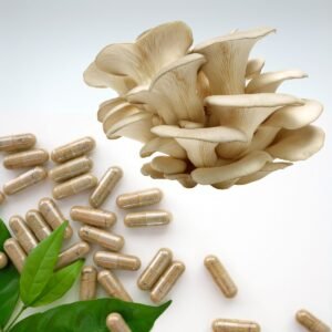 Vegan Capsules of Oyster Mushroom (Pleurotus ostreatus)